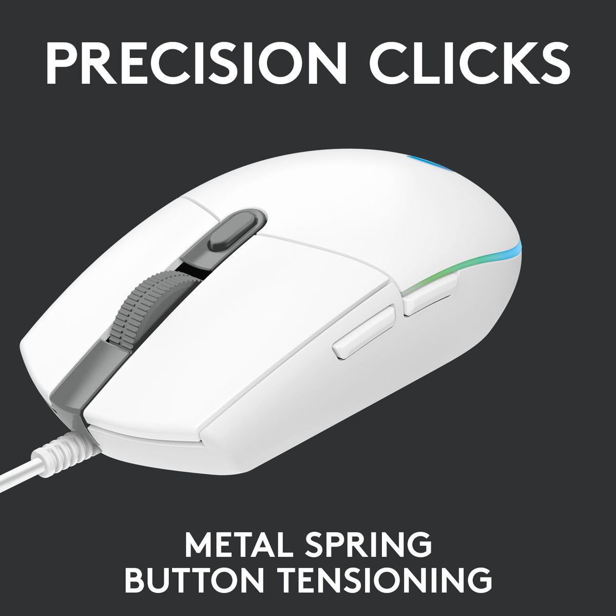 Logitech G102 USB Gaming Mouse with LIGHTSYNC RGB Colours - White - Image 4