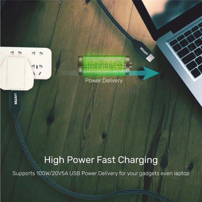 USB-C 100W PD Fast Charging Cable with Data (USB 2.0) - Image 2
