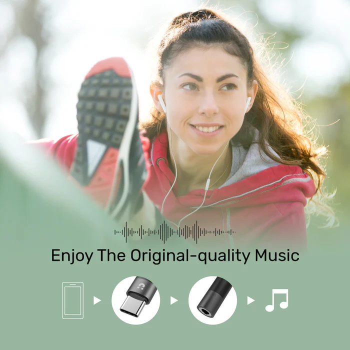 USB-C to 3.5mm Headphone Jack Adapter for Stereo Audio - Image 3