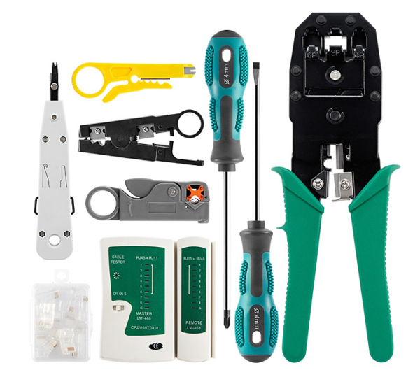 Repair Networking Kit Mtool 12 Piece Network Cable Repair Tool Kit Crimping Maintenance Set ...
