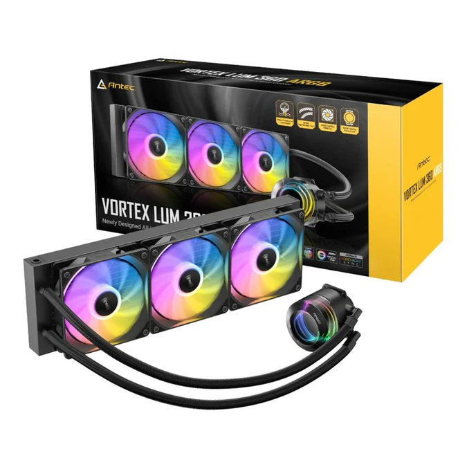 Antec VORTEX LUM 360 ARGB AIO CPU Liquid Cooler Black - Image 7
