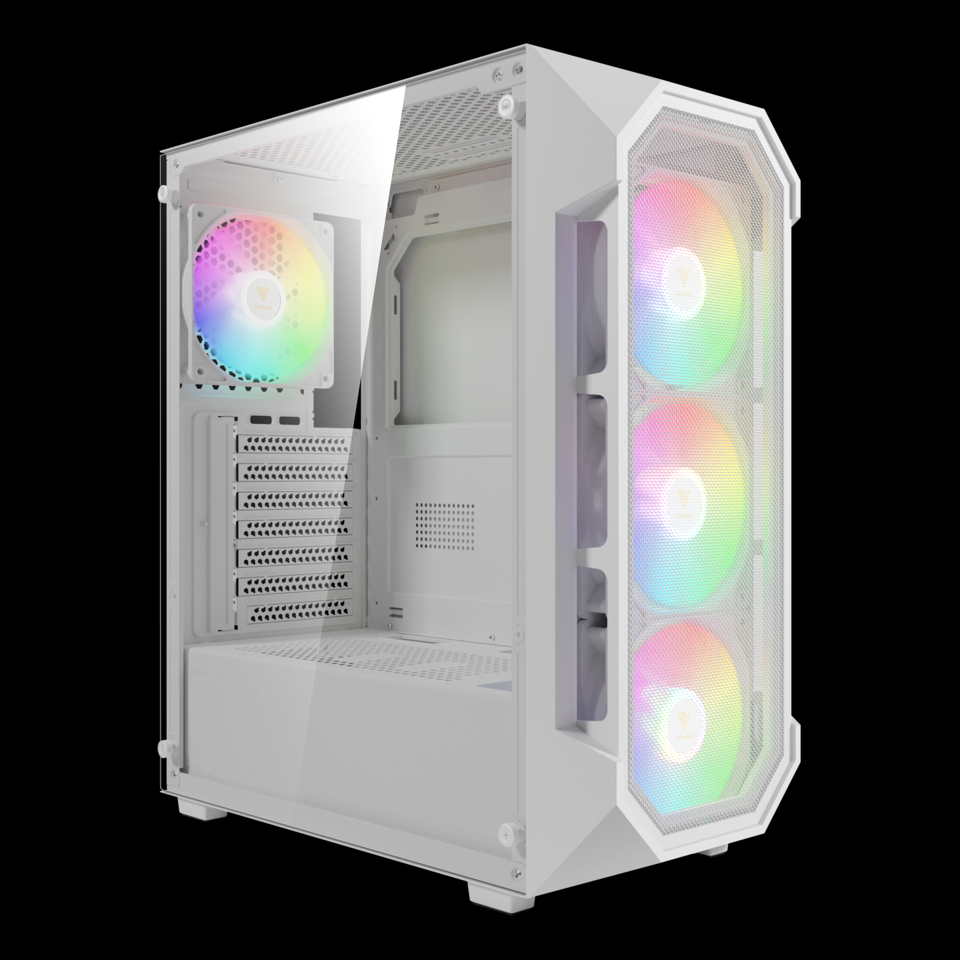 GAMDIAS _ AURA GC1 ELITE WHITE Mesh RGB Mid-tower Case