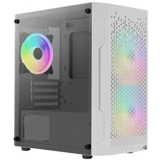 Aerocool Trinity Mini White tower case - 2x 140mm and 1x 120mm RGB included - Micro ATX - 2x3.5''...