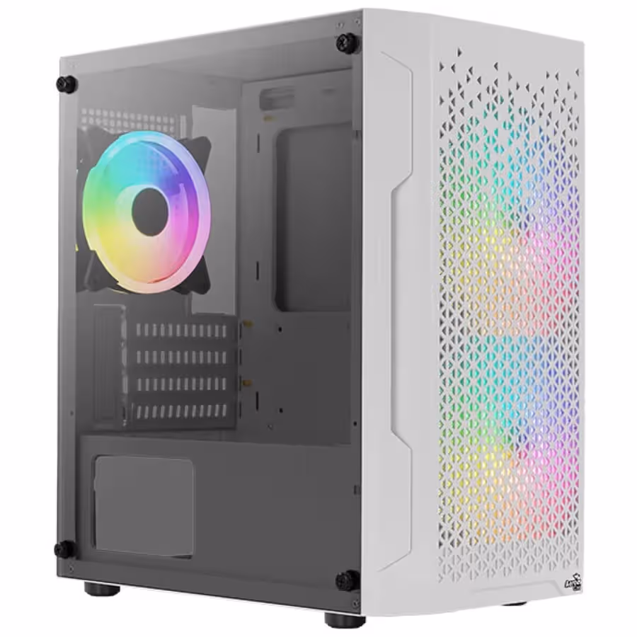 Aerocool Trinity Mini White tower case - 2x 140mm and 1x 120mm RGB included - Micro ATX - 2x3.5''...