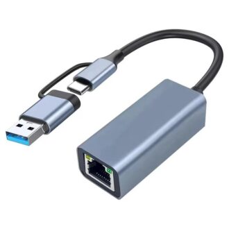 Linknet 2-in-1 USB 3.0 + Type-C to Ethernet RJ45 LAN Adapter-100/1000Mbps - (GC)