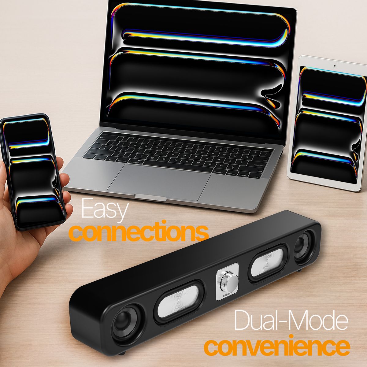 Astrum 20W Portable Soundbar, TWS, FM, TF, USB, AUX, BT - SPB20T - Image 3